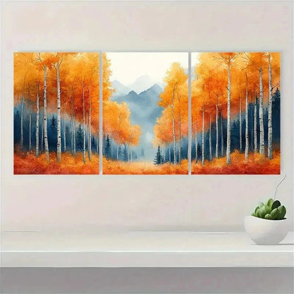 3pcs Watercolor Landscape Mountain Perfect Wall Art Set Canvas Framed 40x60cm - High Quality Print 100% Australian Made Wall Canvas Ready to Hang - Bella Home Decor
