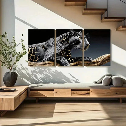 3pcs Artistic Leopard Design Wildlife Illustration Metal Print Ready to Hang Art - Bella Home Decor