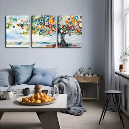 3pcs Abstract Very Dense Tree Wall Art Canvas Unframed - High Quality Print 100% Australian Made Wall Canvas - Bella Home Decor
