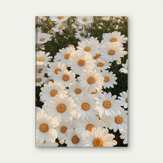 Classic Elegant Daisies & Fields Landscape Metal Print Ready to Hang