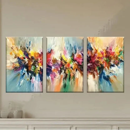 3pcs abstract painting with colorful colors Wall Art Set Canvas Unframed - High Quality Print 100% Australian Made Wall Canvas - Bella Home Decor