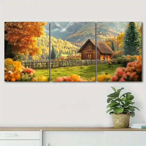 3pcs Vibrant Mountain & Forest Scene Perfect Wall Art Set Canvas Unframed - High Quality Print 100% Australian Made Wall Canvas