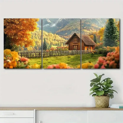 3pcs Vibrant Mountain & Forest Scene Perfect Wall Art Set Canvas Unframed - High Quality Print 100% Australian Made Wall Canvas