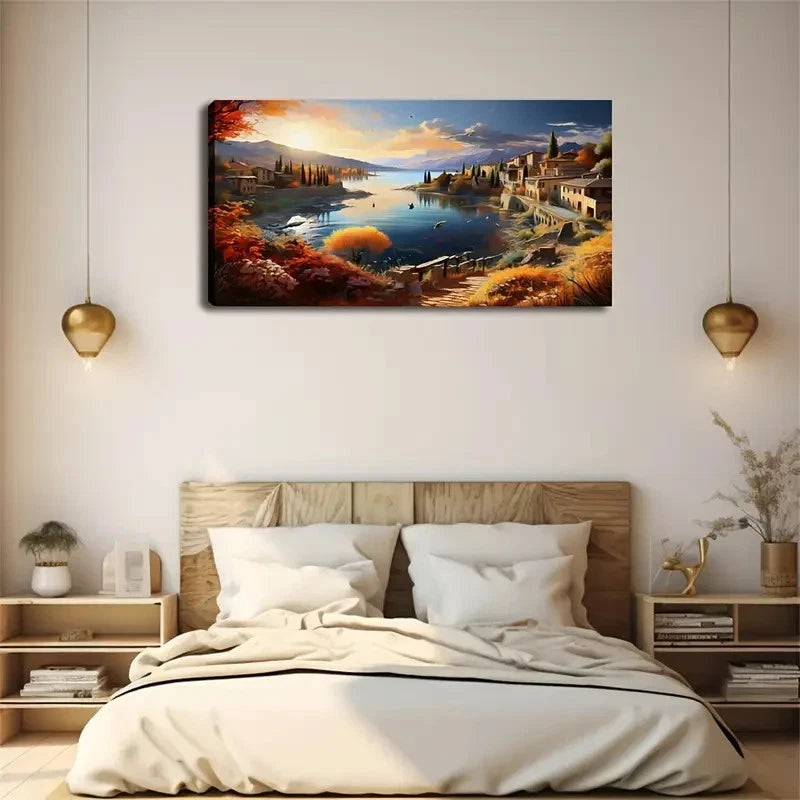 Vast Estate Landscape Wall Art Canvas Office Home Room Framed 120x60cm