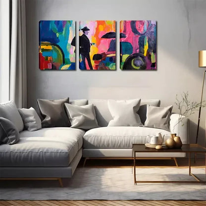 3pcs Vibrant Abstract Men’s Wall Art Set Wall Art Canvas Unframed - High Quality Print 100% Australian Made Wall Canvas