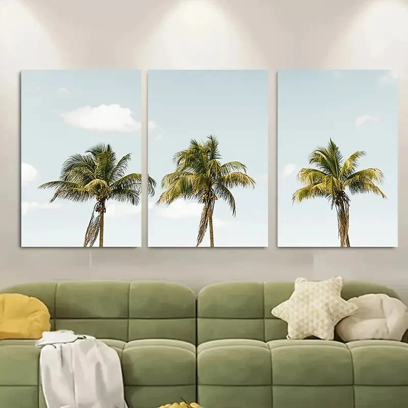 3pcs Serene Sky & Ocean View Metal Print Ready to Hang Art