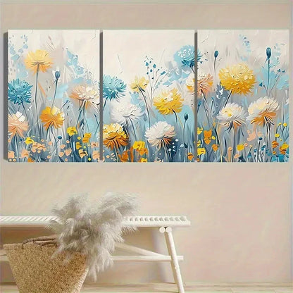 3pcs Vivid Wildflowers Wall Art Set Canvas Framed 50x70cm - High Quality Print 100% Australian Made Wall Canvas Ready to Hang - Bella Home Decor