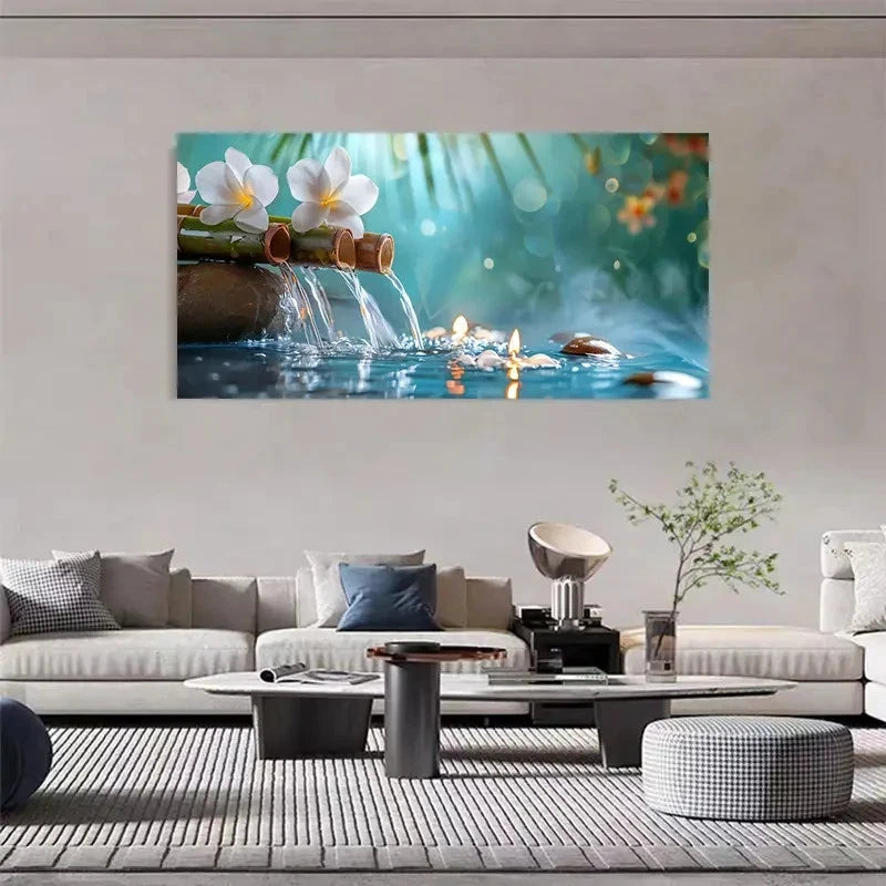 Serene Bamboo Forest & Orchid Z Wall Art Canvas Office Home Room Framed 120x60cm