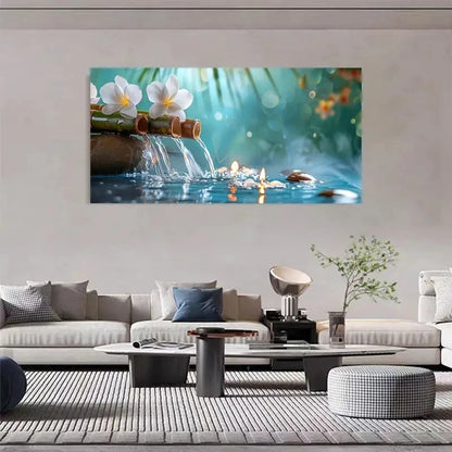Serene Bamboo Forest & Orchid Z Wall Art Canvas Office Home Room Framed 120x60cm