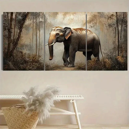 3pcs Jungle Scene with Lush Greenery & Sunlight Wall Art Set Canvas Unframed - High Quality Print 100% Australian Made Wall Canvas - Bella Home Decor