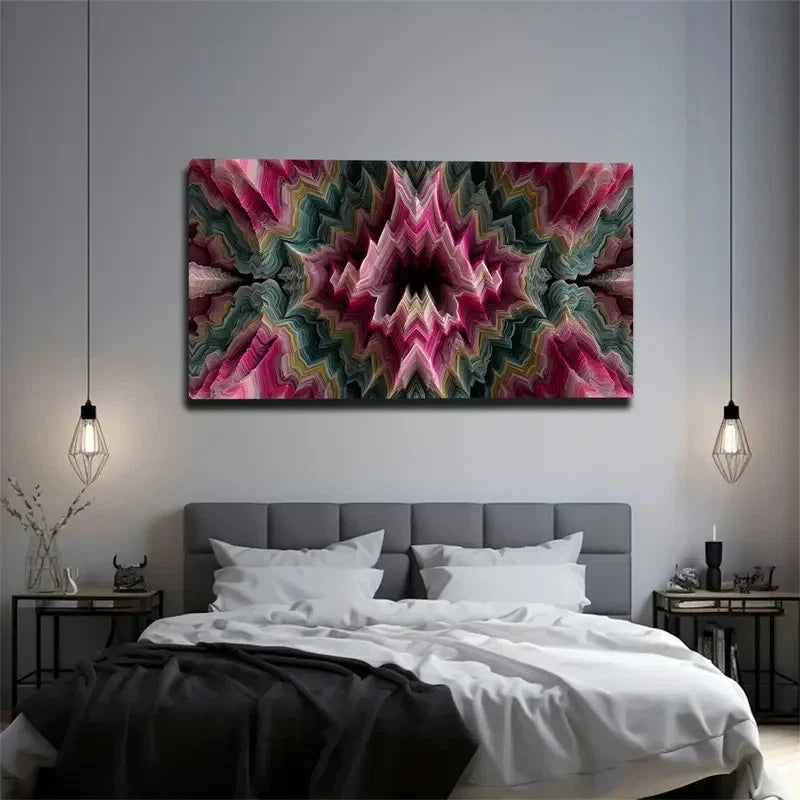 Elegant Design Symmetrical Wall Art Canvas Office Home Room Framed 120x60cm