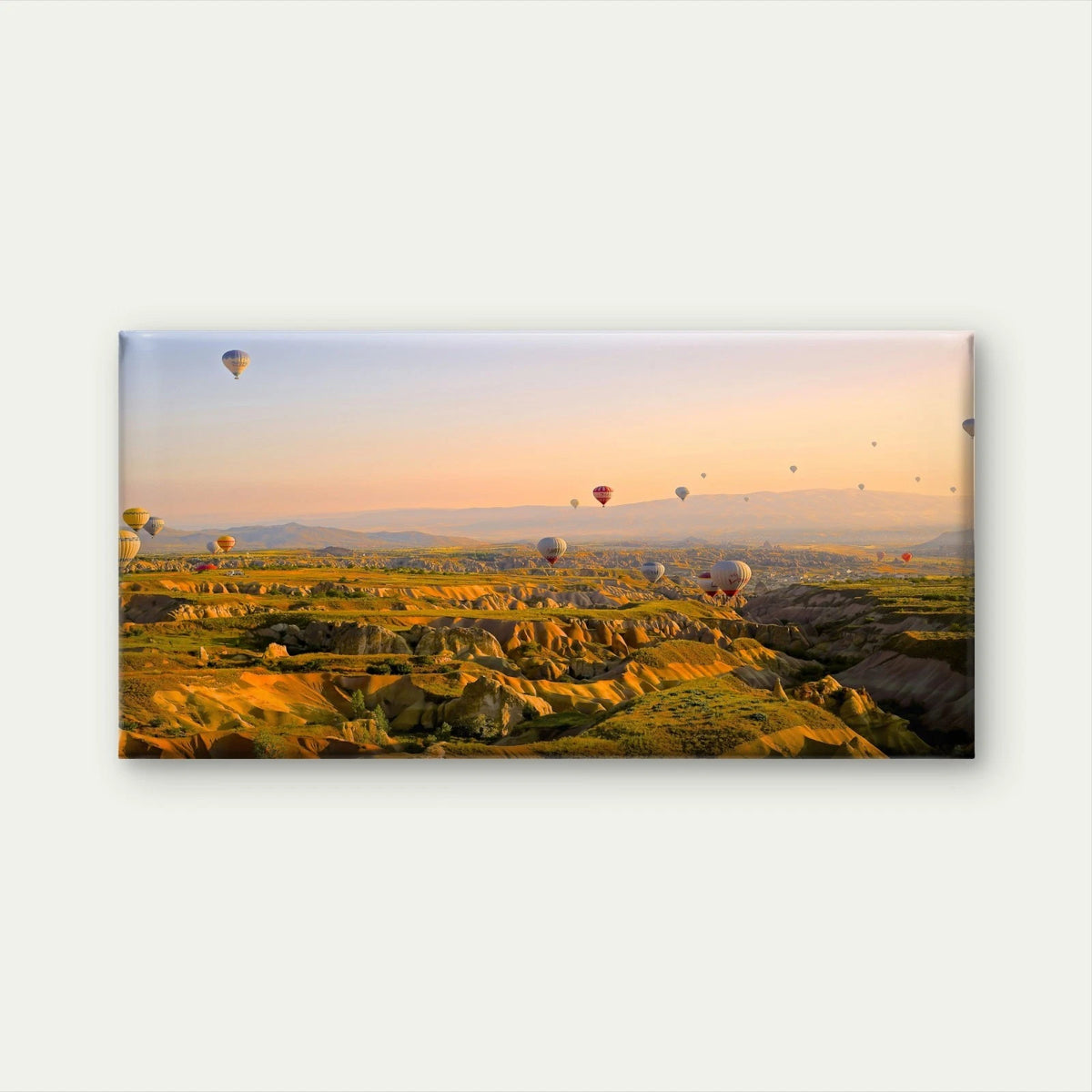 Hot Air Balloons Sunrise Landscape Wall Art Canvas Office Home Framed 120x60cm