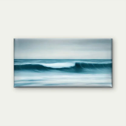 Ocean Wave Abstract Coastal Wall Art Canvas Office Home Room Framed 120x60cm