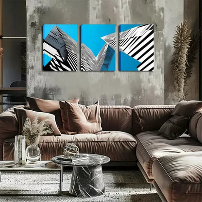 3pcs Urban Architecture, Abstract Expression Wall Art Canvas Unframed - High Quality Print 100% Australian Made Wall Canvas