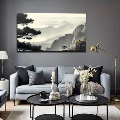 Mountain Landscape Winter Wall Art Canvas Office Home Room Framed 120x60cm