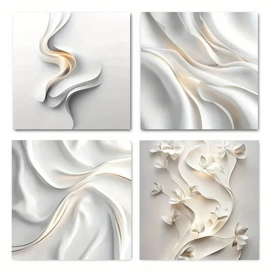 4pcs Painting Geometric style Suitable Wall Art Canvas Framed