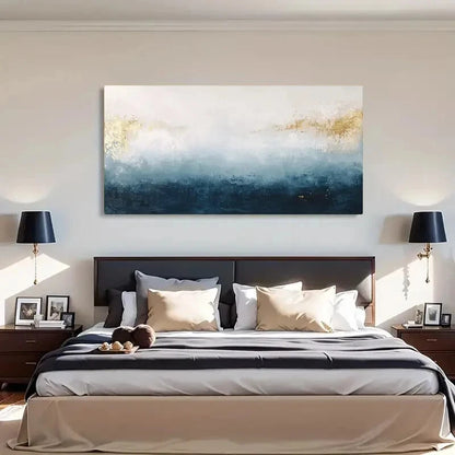 Golden Accents Blue & White Wall Art Canvas Office Home Room Framed 120x60cm - Bella Home Decor
