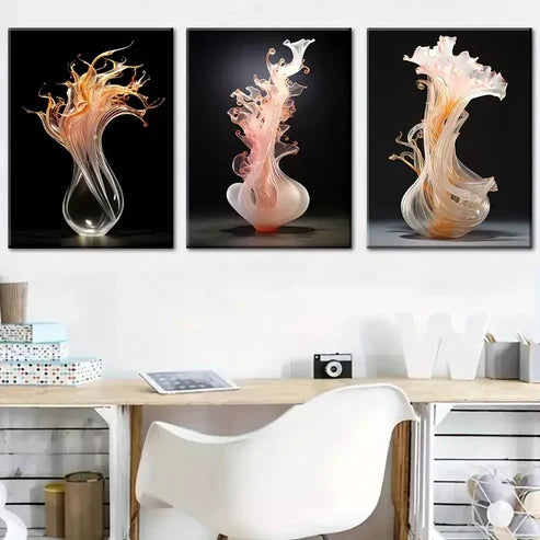 3pcs Simple Style Fashion art glass bottles Wall Art Canvas Unframed - High Quality Print 100% Australian Made Wall Canvas