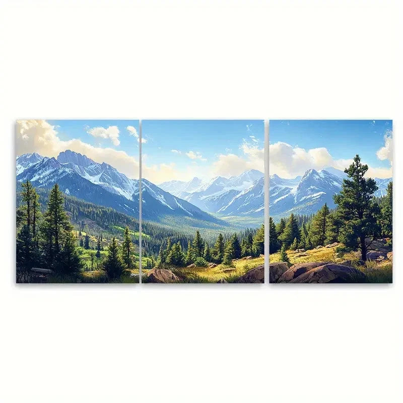 3pcs Rocky Mountain National Park Colorado Wall Art Set Canvas Framed 60x90cm - High Quality Print 100% Australian Made Wall Canvas Ready to Hang