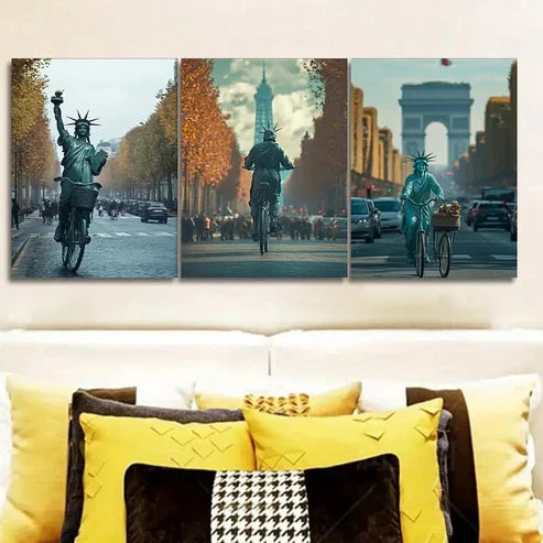 3pcs Goddess cycling Wall Art Set Canvas Unframed - High Quality Print 100% Australian Made Wall Canvas - Bella Home Decor