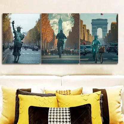 3pcs Goddess cycling Wall Art Set Canvas Unframed - High Quality Print 100% Australian Made Wall Canvas - Bella Home Decor