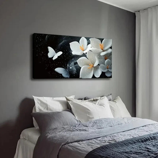 Modern Minimalist Décor White Wall Art Canvas Office Home Room Framed 120x60cm