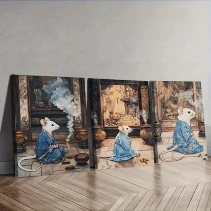 3pcs Robe mouse Wall Art Set Canvas Unframed - High Quality Print 100% Australian Made Wall Canvas