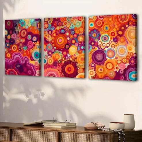 3pcs Bohemian Abstract Geometry Canvas Wall Art Canvas Unframed - High Quality Print 100% Australian Made Wall Canvas - Bella Home Decor