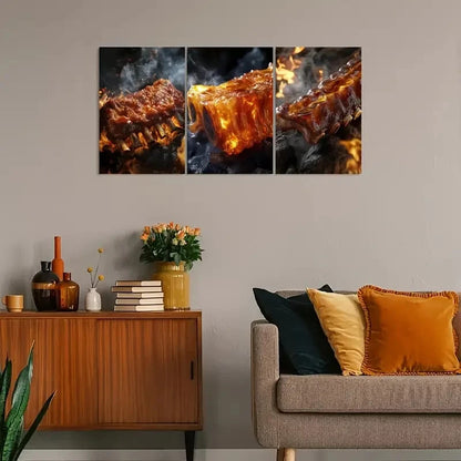 3pcs Featuring smoky Ripkin Illustration Metal Print Ready to Hang Art - Bella Home Decor