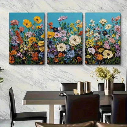 3pcs Coastal Beach Flowers Beach Ocean Perfect Wall Art Set Canvas Framed 50x70cm - High Quality Print 100% Australian Made Wall Canvas Ready to Hang - Bella Home Decor