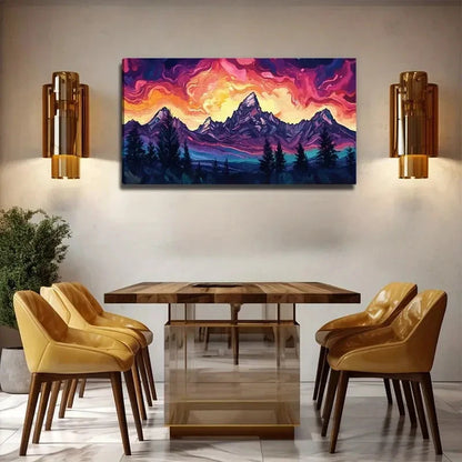 Modern Mountain Perfect Wall Art Canvas Office Home Room Framed 120x60cm