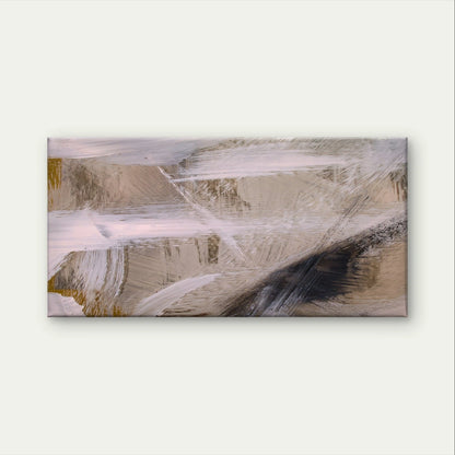 Modern Neutral Abstract Brushstroke Wall Art Canvas Office Home Framed 120x60cm