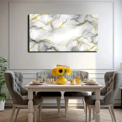 Black And Golden Line Textures Wall Art Canvas Office Home Room Framed 120x60cm