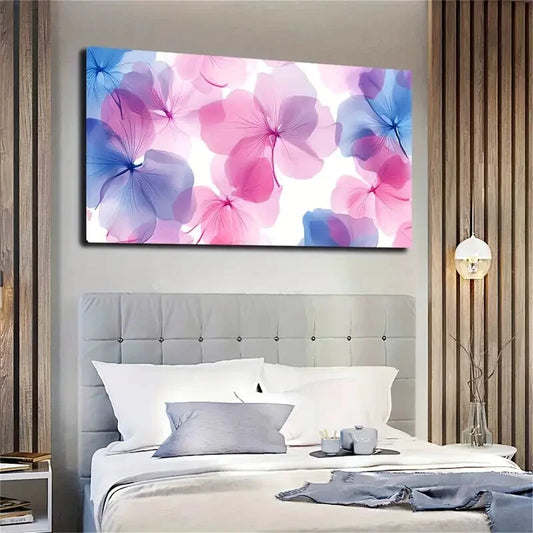 Modern Minimalist Pink Blue Wall Art canvas office home room framed 120x60cm
