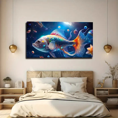 Vibrant Underwater Scene Wall Art Canvas Office Home Room Framed 120x60cm