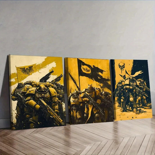 3pcs Soldiers on the planet Wall Art Set Canvas Framed 40x60cm - High Quality Print 100% Australian Made Wall Canvas Ready to Hang