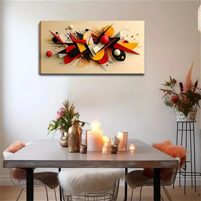 Modern Geometric Shapes Wall Art Canvas Office Home Room Framed 120x60cm - Bella Home Decor