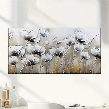 Floral Field Abstract Wall Art Canvas Office Home Room Framed 120x60cm