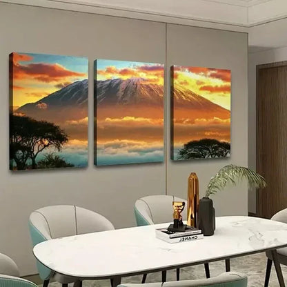 3pcs Sunset & Mountain View Canvas Unframed - High Quality Print 100% Australian Made Wall Canvas
