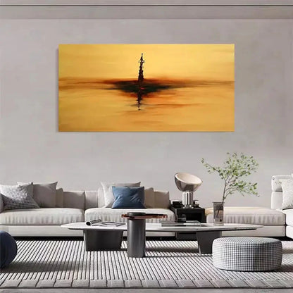 Lonely Lighthouse Abstract Landscape Wall Art Canvas Office Home Room Framed 120x60cm - Bella Home Decor