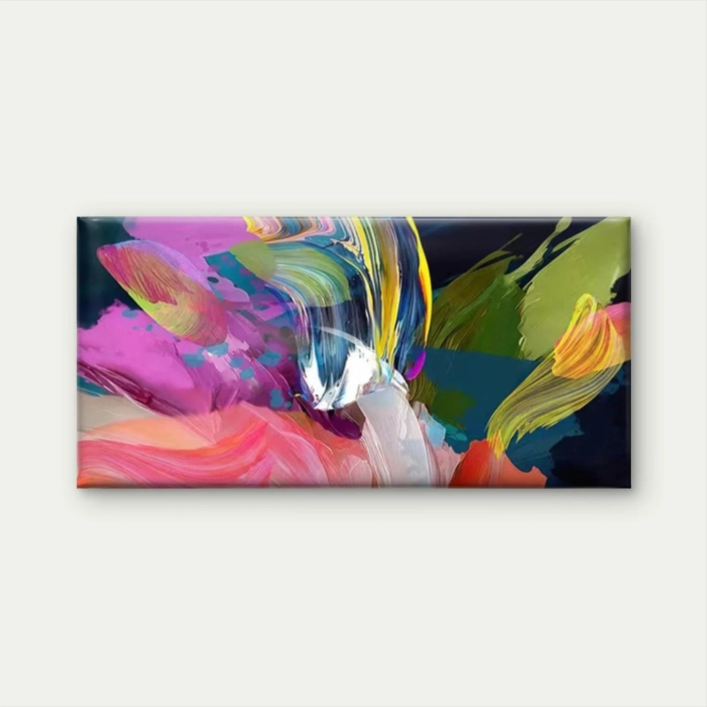 Vibrant Multicolor Abstract Wall Art Canvas Office Home Room Framed 120x60cm