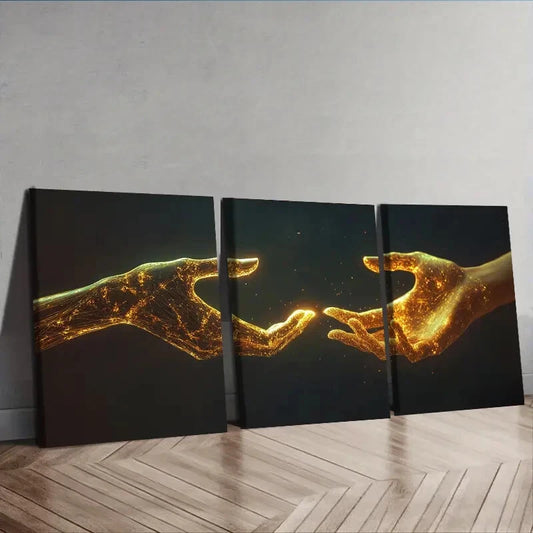 3pcs Mechanical hand Wall Art Set Canvas Framed 40x60cm - High Quality Print 100% Australian Made Wall Canvas Ready to Hang