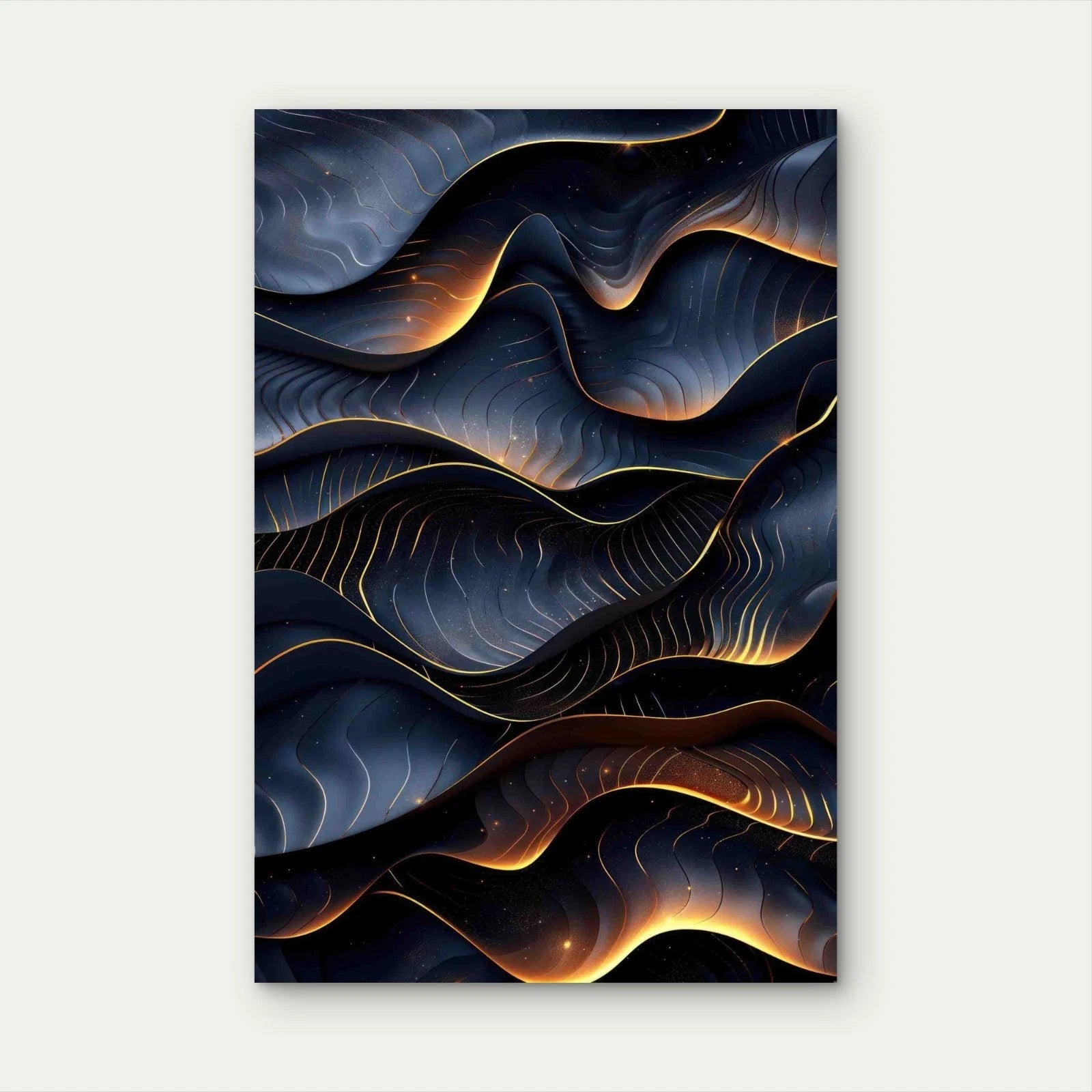 Dark Intricate Design 40x60cm Metal Print Ready to Hang - Bella Home Decor