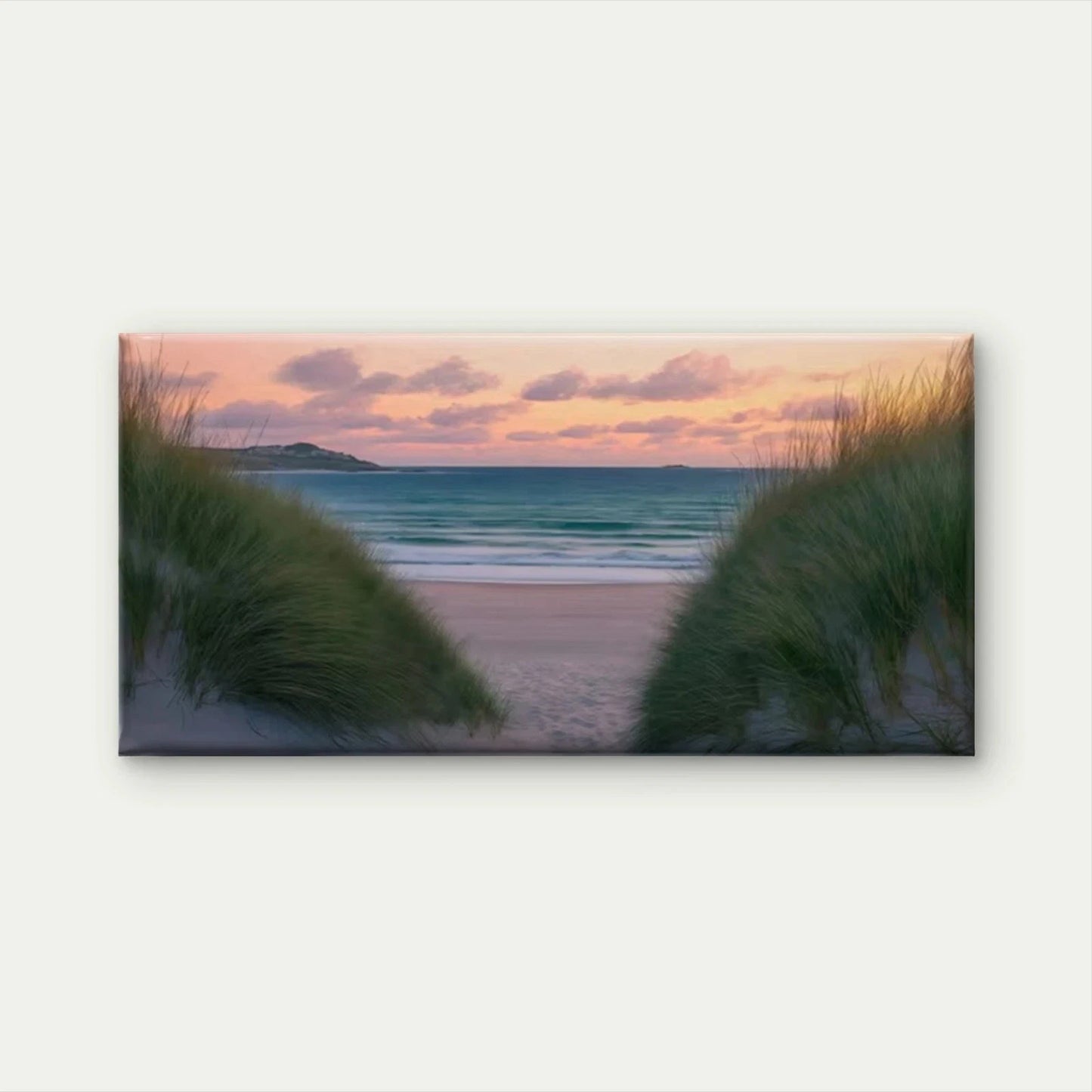 Minimalist Sunset Beach Wall Art Canvas Office Home Room Framed 120x60cm