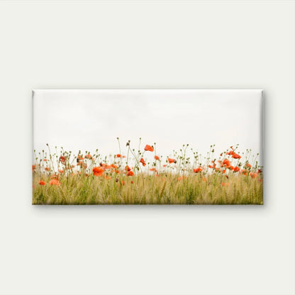 Red Poppy Field Summer Landscape Wall Art Canvas Office Home Framed 120x60cm