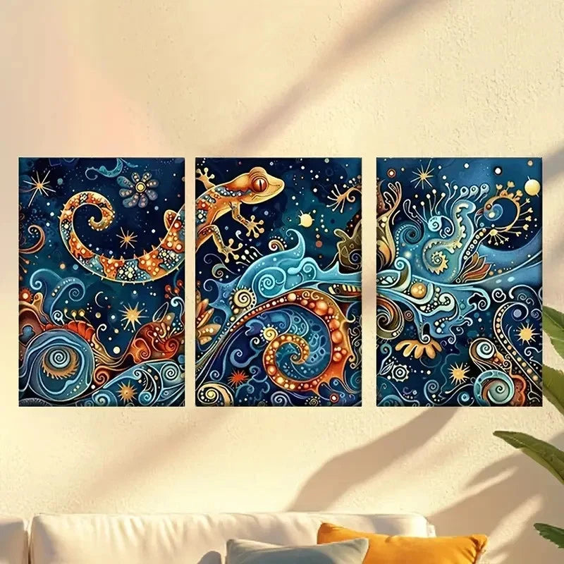 3pcs Seahorse And Other Animals Wall Art Set Canvas Framed 60x90cm - High Quality Print 100% Australian Made Wall Canvas Ready to Hang