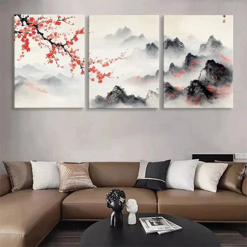 3pcs Traditional Chinese Traditional Wall Art Canvas Unframed - High Quality Print 100% Australian Made Wall Canvas