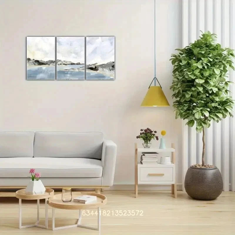 3pcs Coastal Art Beach Scene Coastline Metal Print Ready to Hang Art - Bella Home Decor