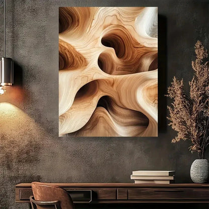 Beautiful Abstract Wood Grain Modern Painting 40x60cm Metal Print Ready to Hang - Bella Home Decor