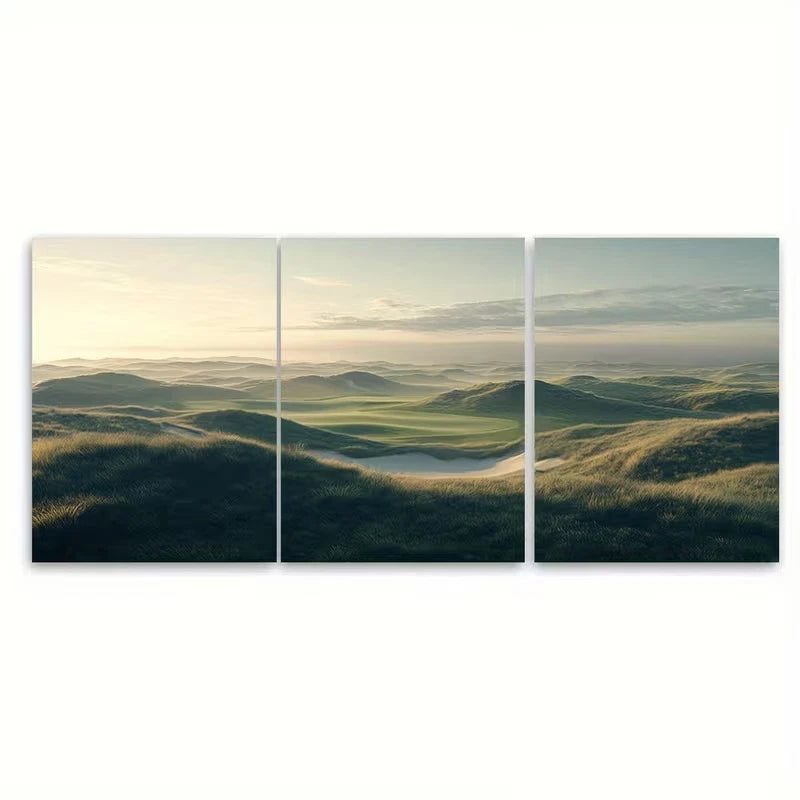 3pcs Bandon Dunes Golf Resort Metal Print Ready to Hang Art - Bella Home Decor